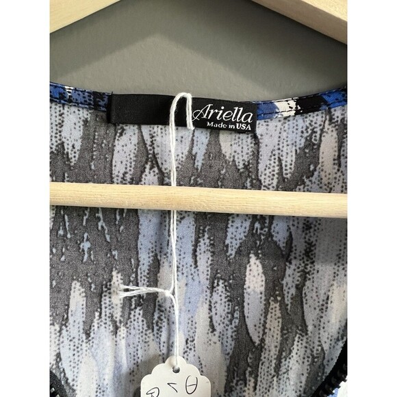 Women's Blue And White Coverup Dress With Zipper Detail Size Large NWT - Picture 2 of 11